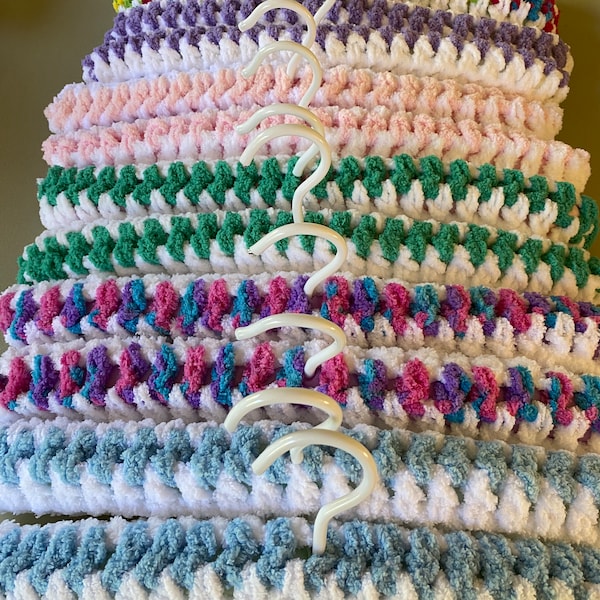 12 Hand Crocheted Padded Covered Coat Hangers