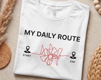 T-shirt Mon parcours quotidien, t-shirt trop réfléchi pour femme homme, cadeau sarcastique pour adulte, chemise TDAH humoristique, vêtements écervelés