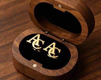 Custom Cufflinks: Personalized Initial Cufflinks for Groom&Groomsmen , Handmade Men Jewelry Gift