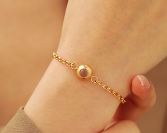 Personalized Photo Projection Bracelet: Memorial Jewelry, Gold/Silver/Rose Gold