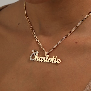 Custom Cuban chain name necklace, Name necklace, Diamond Name Necklace,  Custom Name Pendant Necklace, Personalized Jewelry, Christmas Gift