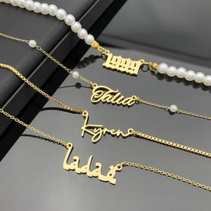 Custom Name Necklace, Nameplate Necklace, Minimalist Necklace for Women, Handcrafted Gold Name Necklace, Custom Elegan Gift,Mothers Day Gift