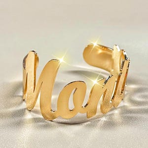 Custom Name Bangle: 18K Gold Personalized Cuff Bracelet