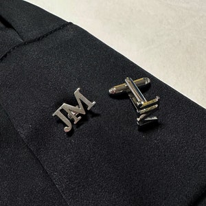 Gemelos iniciales personalizados, gemelos iniciales personalizados, gemelos de letras, gemelos de padre, regalos de padrinos, regalo de bodas, regalo para él