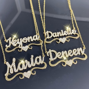 Custom Diamond Name Necklace: 18K Gold Personalized Jewelry Gift
