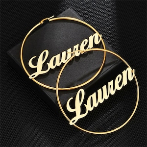 Hoop earrings cheap with words
