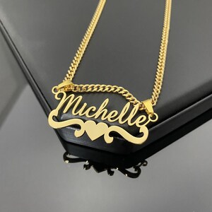 Dainty 18K Gold Filled Nameplate Necklace, Personalized Name Necklace ...