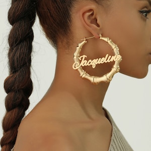 Large Gold Bamboo Hoops – Pineal Vision Jewelry