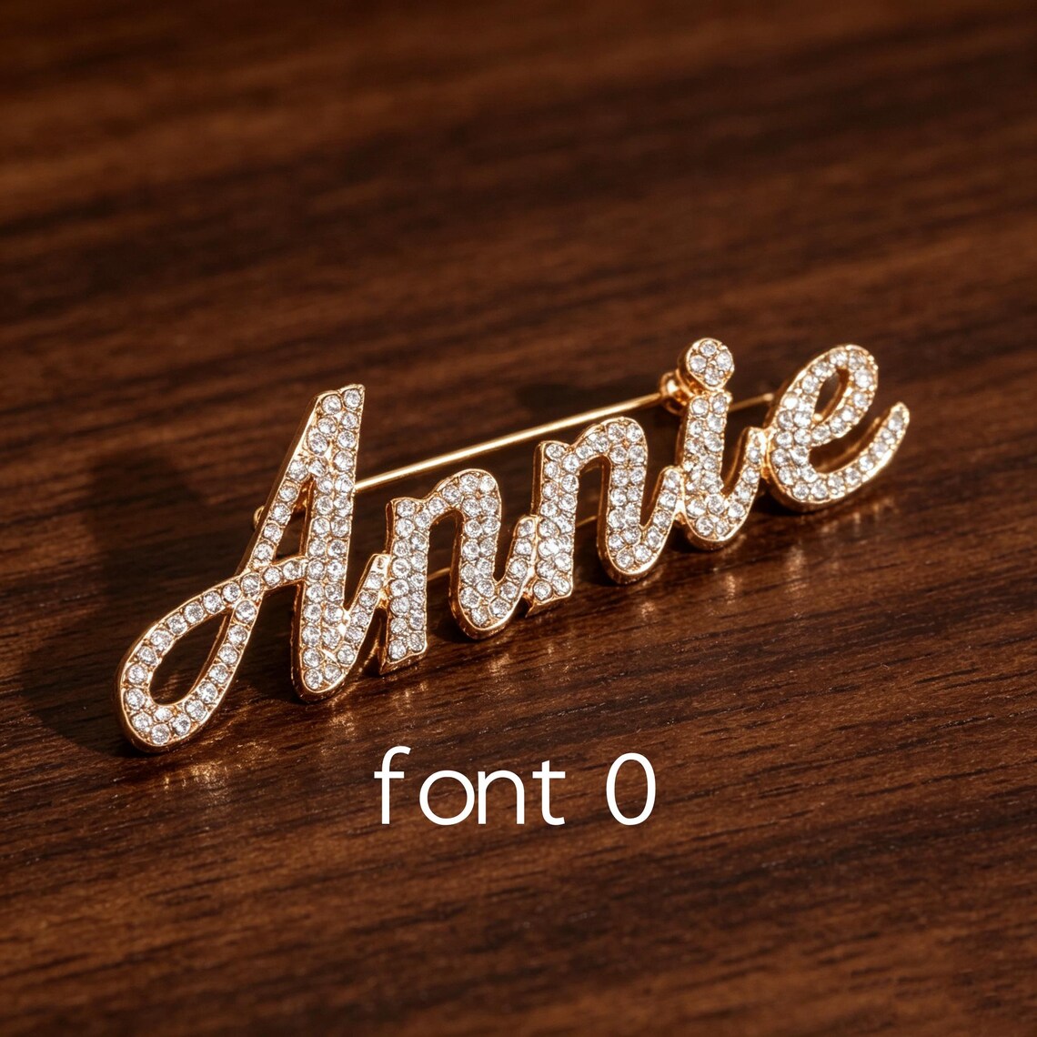 Script Brooch Custom Bling Name Lapel Pin: Personalised Script Nameplate Brooch ...