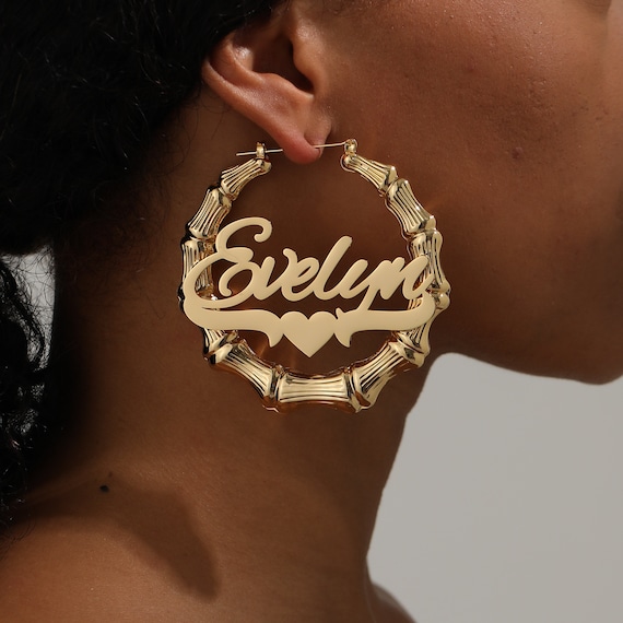Custom bamboo earrings discount