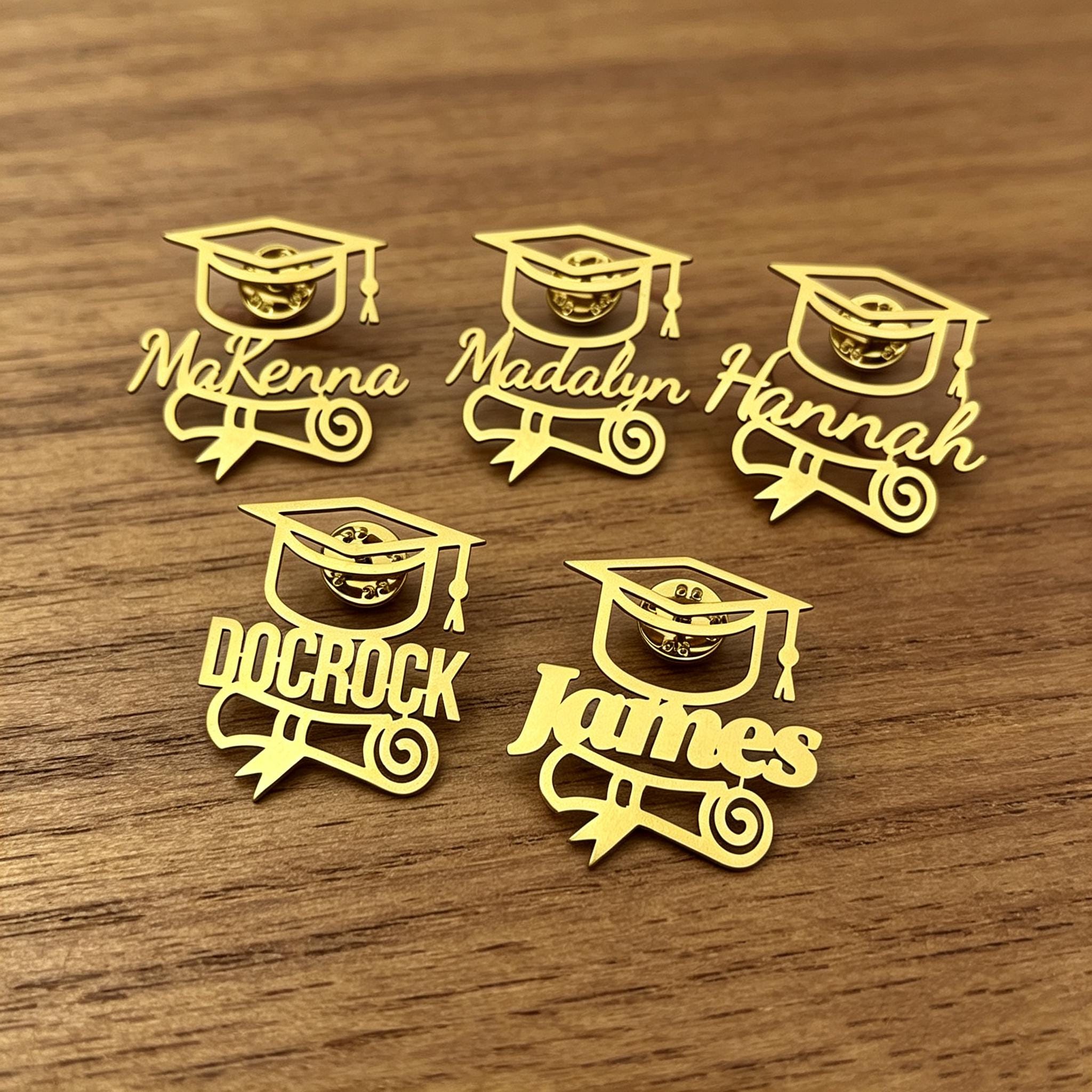 Graduation Brooches Personalized Name Graduation Brooch: Custom Logo, Nameplate Lapel Pin ...