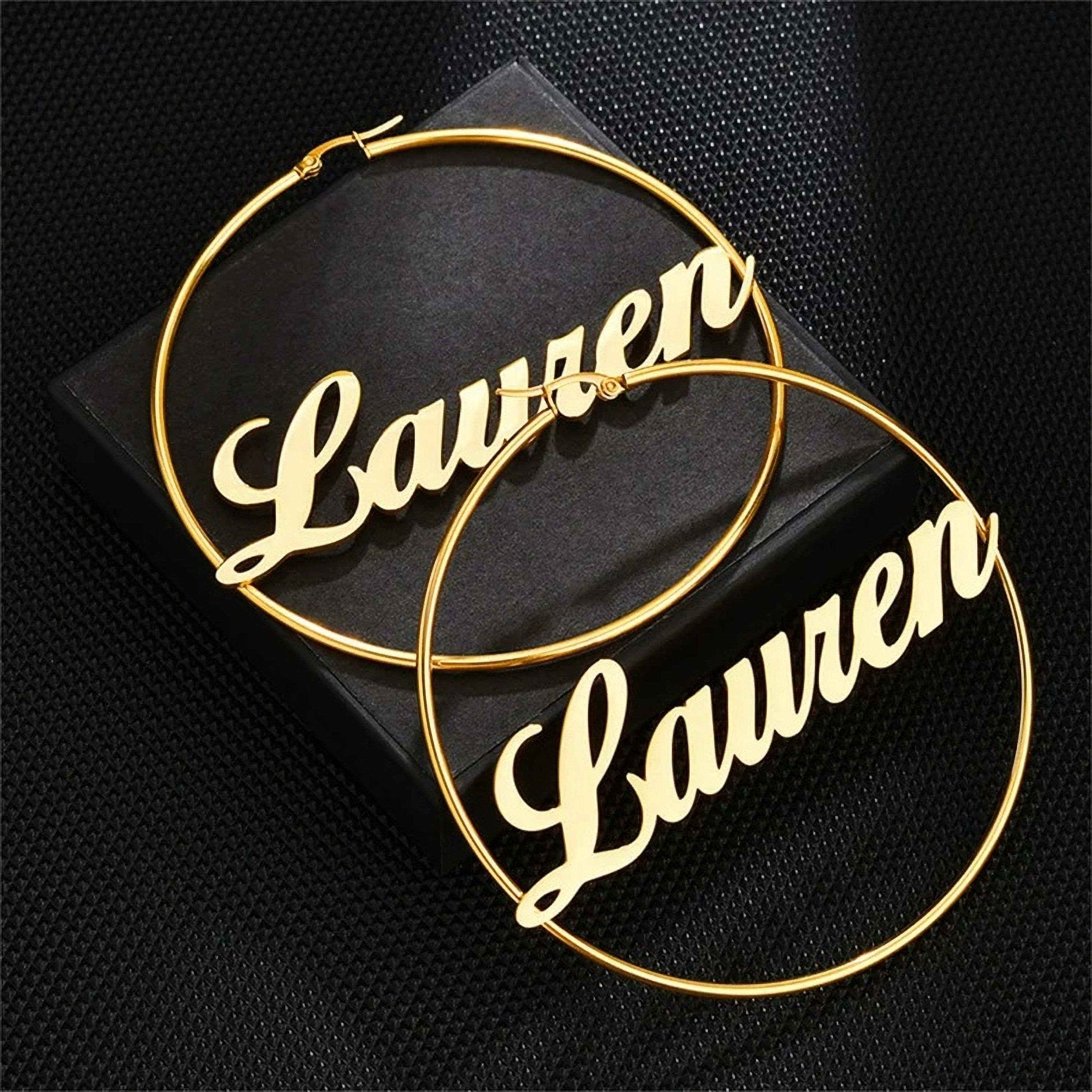 Custom shop word earrings