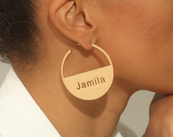 Gold Name Earrings, Custom Name Earrings, Minimalist Name Earrings, Women Name Earrings, Personalized Earring, Name Earrings, Christmas Gift