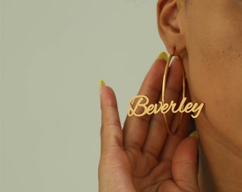 Custom Hoop Earrings | Personalized Name Earrings | Custom Name Earrings | Gold Hoop Earrings | Name Hoop Earrings | Customized Hoops Gift