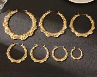 Custom Bamboo Hoop Earrings