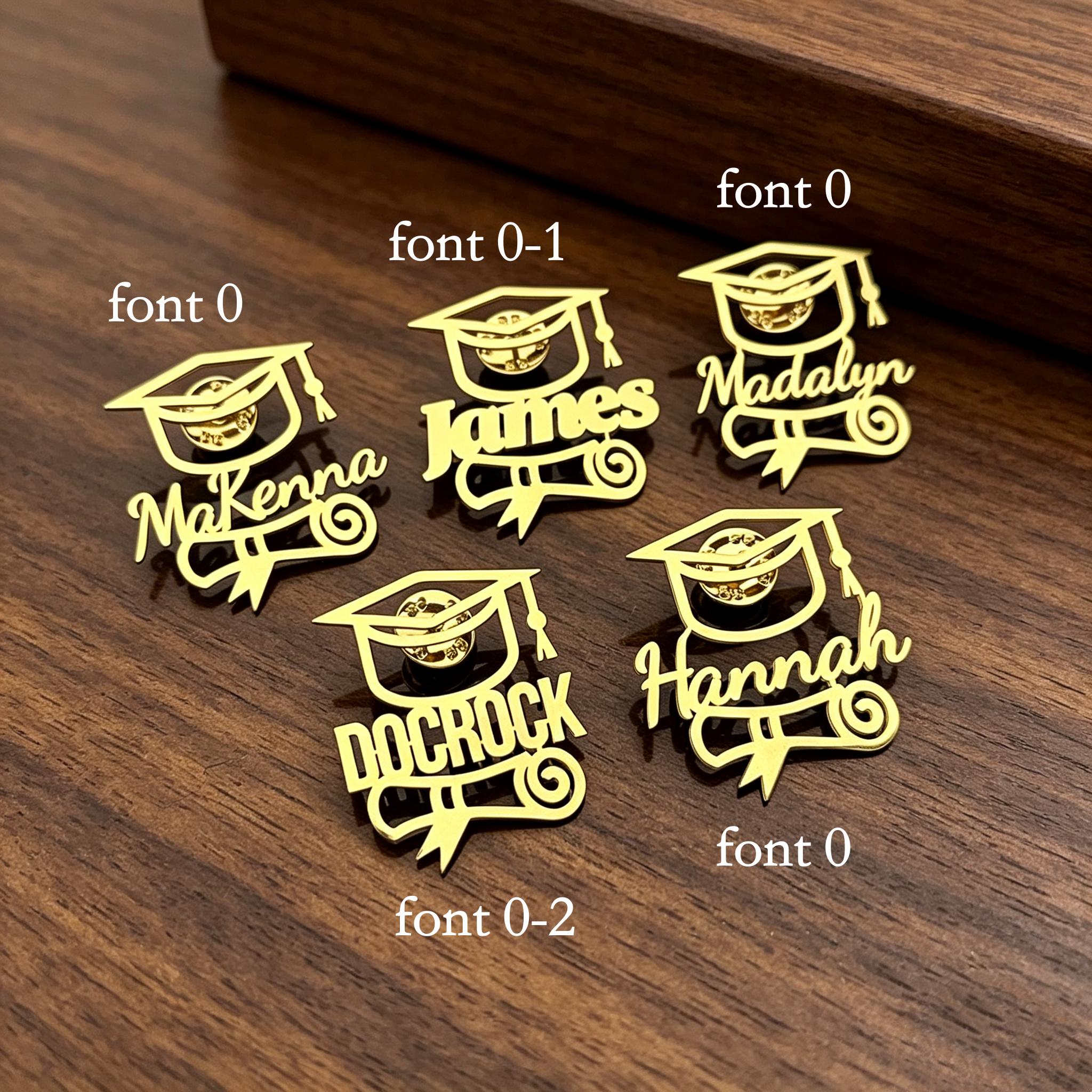 Graduation Brooches Personalized Name Graduation Brooch: Custom Logo, Nameplate Lapel Pin ...