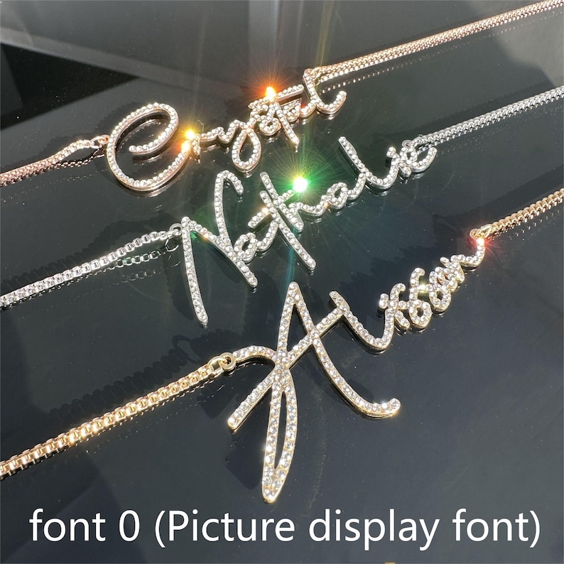 Custom Diamond Name Necklace, Bling Handmade Necklace - Etsy
