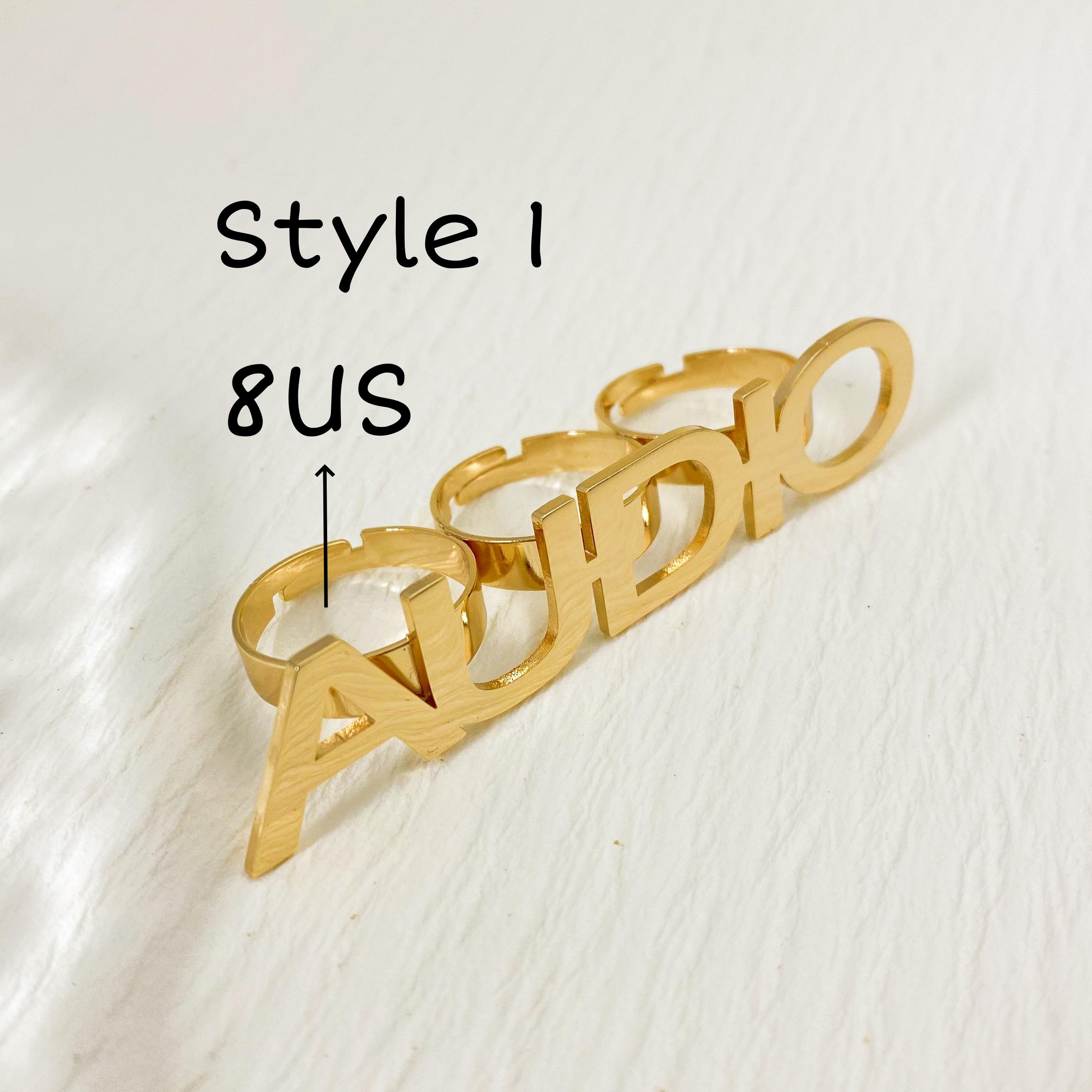 Personalized Name 2-4 Finger Ring: Big Nameplate, Custom Women Hip Hop ...
