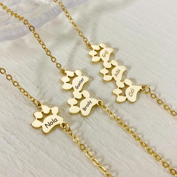 Collana Personalizzata Con Zampa E Nome Animale - Gioiello Commemorativo Per Amanti Animali - Foto 9