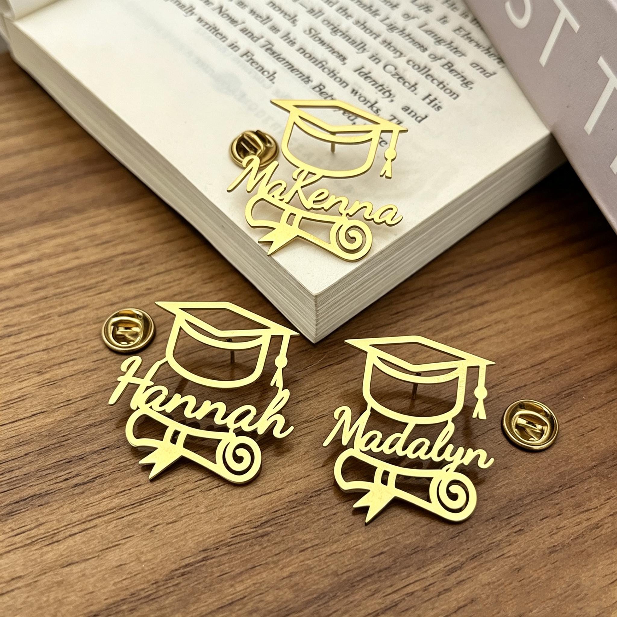 Graduation Brooches Personalized Name Graduation Brooch: Custom Logo, Nameplate Lapel Pin ...