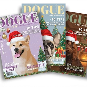 Custom Pet Magazine Cover  Personalized Dog & Cat Art Custom Pet Portrait From Photo Funny Pet Magazine Artwork