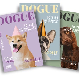 Custom Pet Magazine Cover From Photo, Personalized Dog Print, Custom Pet Art, Pet Lovers Gift