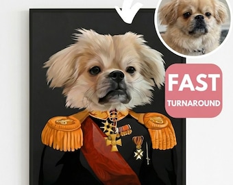 Custom Renaissance Pet Portrait Custom Pet Portrait Dog Portrait Cat Portrait Royal Pet King Portrait Regal Pet Portrait