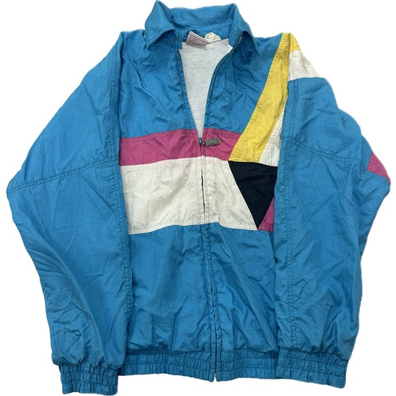 Vintage 90s Style Geometric Colorful Windbreaker/… - image 1