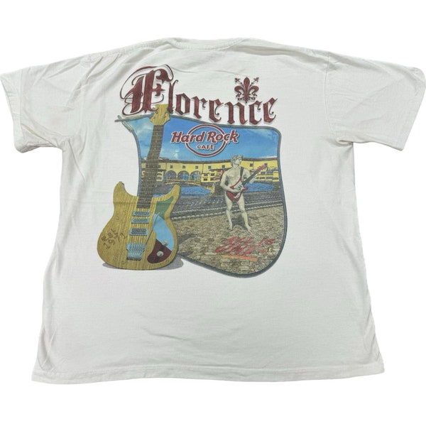 Vintage Hard Rock Cafe Logo Florence Italy Vacation Tee(Large)