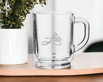 Teeglas personalisiert mit deinem Wunschnamen, persönliches Geschenk für Teetrinker