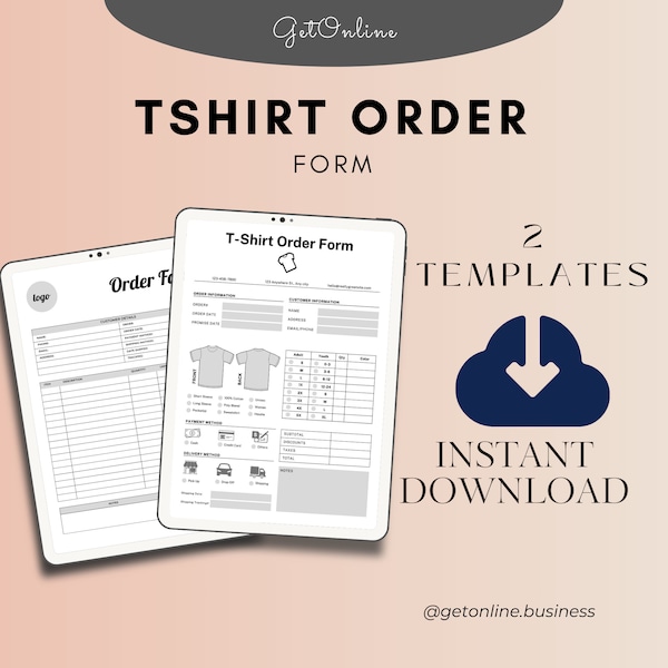 Customizable and Printable T-Shirt Order Form Template: Easily Editable for Your Needs - canva editable