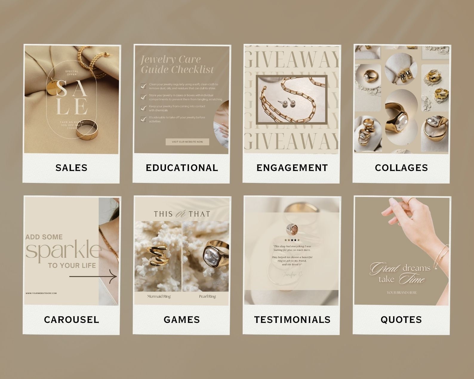 Jewelry Instagram Templates: 200 Canva Social Media Posts - Etsy