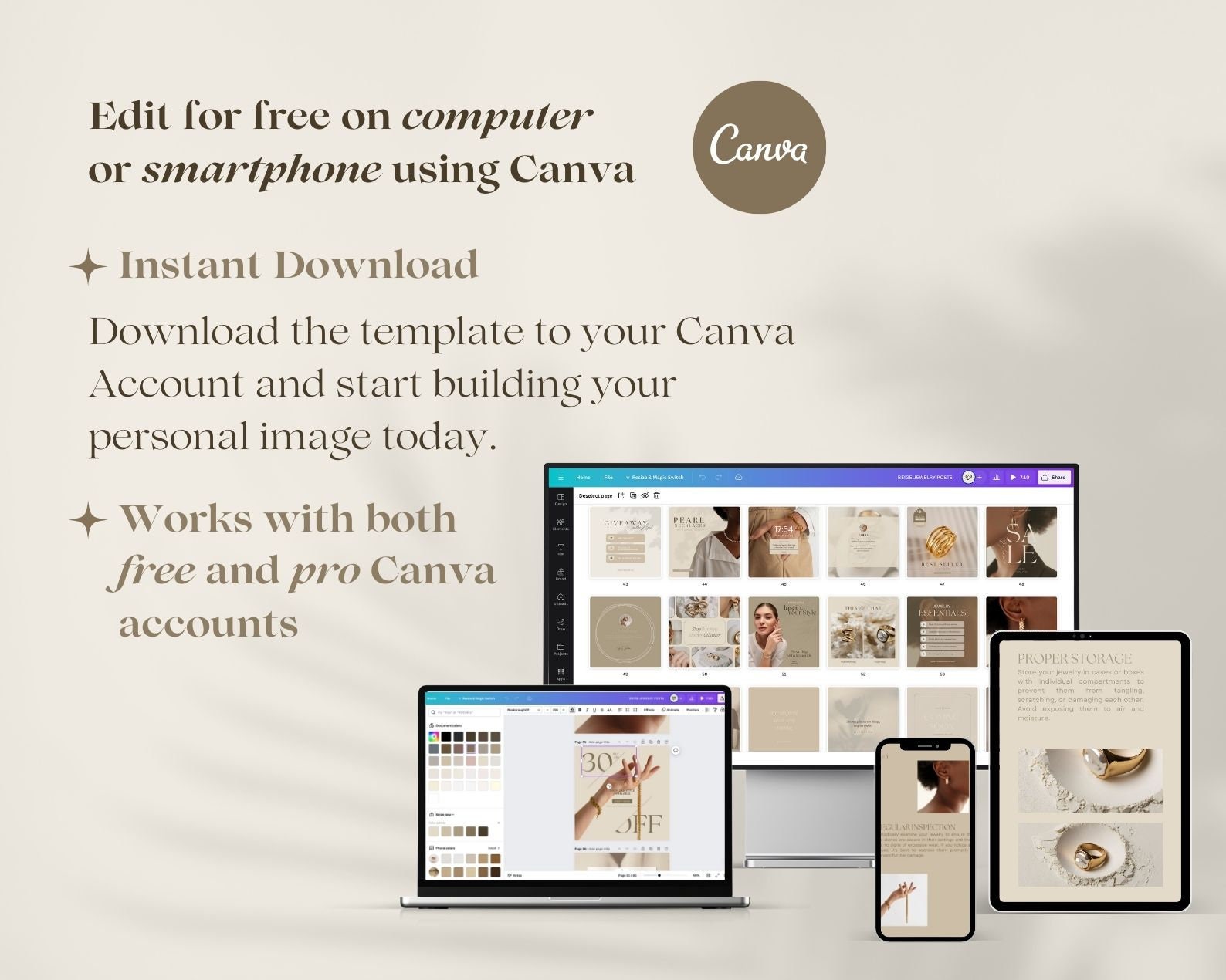 Jewelry Instagram Templates: 200 Canva Social Media Posts - Etsy
