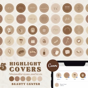 45 Beauty Instagram Highlight Icons, Beauty Center Beige Highlights Story Instagram,Esthetician Instagram Highlight Covers,Aesthetics,Beauty