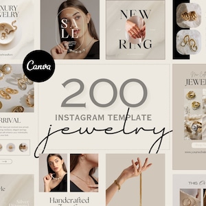 200 Jewelry Instagram Templates | Jewelry Designer Template | Jewelry Instagram Canva Templates | Social Media Templates | Jewelry Highlight