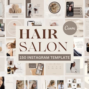150 Hair Stylist Boho Instagram Templates | Hair Salon Canva Instagram Templates | Hairdresser | Haircare | Social Media Templates