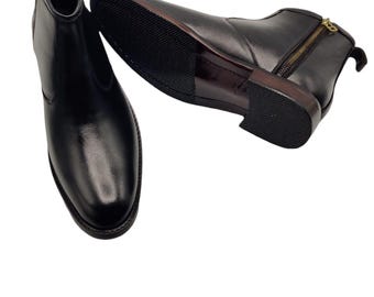 Botas Chelsea de couro feitas à mão para homem | Sapatos casuais de cano curto