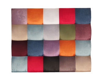 Cabecero artesanal tapizado al estilo patchwork. / Handmade headboard. Patchwork-style upholstered furniture for your bedroom.