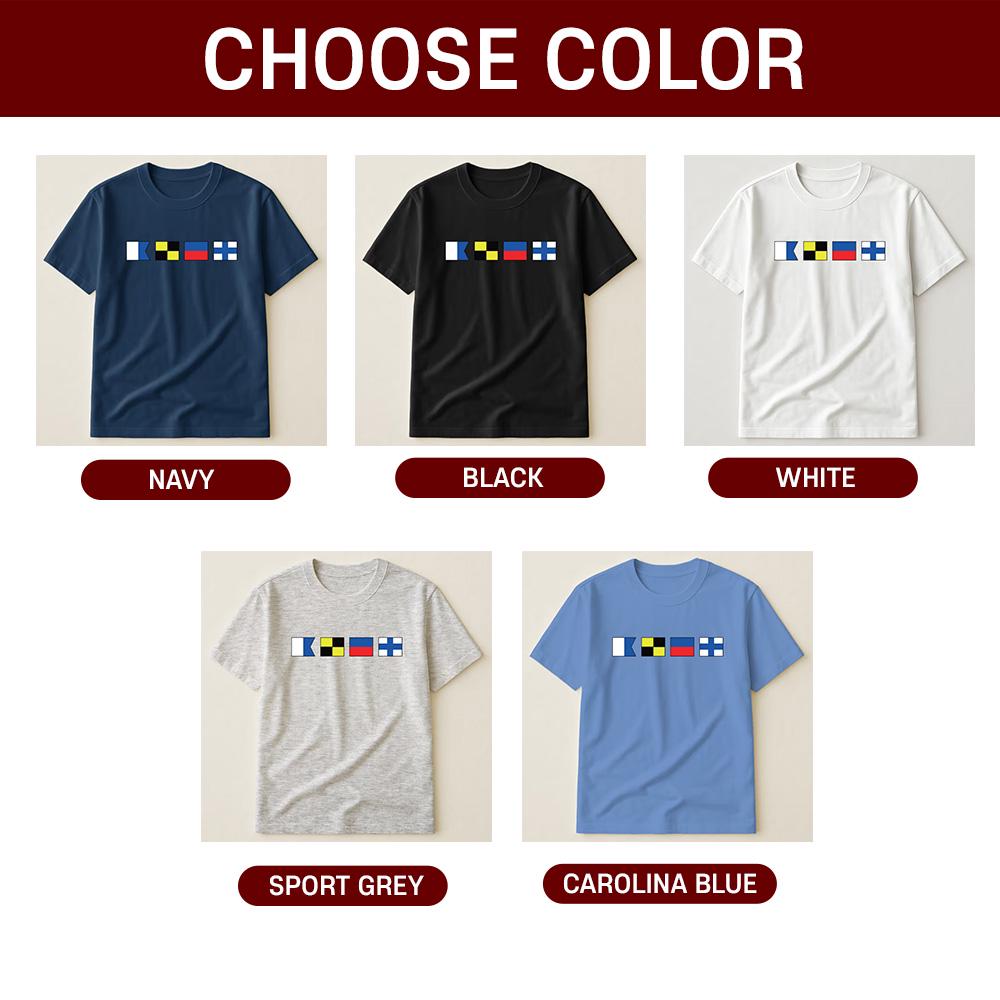 Personalized Name in Nautical Flags Shirt, Maritime Flag T-shirt