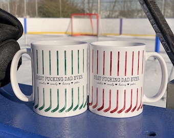 Personalized Best Hockey Dad Mug, Custom Kids Name Father's Day Gift For Dad, Husband, Coffee Cup For Hockey Club, Hockey Lover Gift Mug