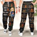 Book Lover Personalized Sweatpants, Just A Girl Who Loves Books Personalized Joggers, Book Lover Gift, Book Club Gift, Book Reader Gifts product logo