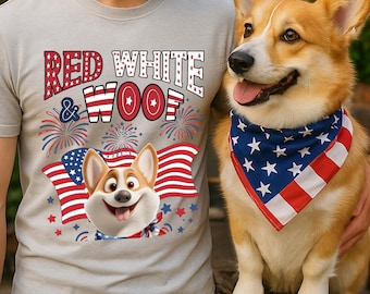 Personalized Patriotic Dog Shirt: Red White Woof 4th of July Tee