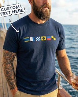 Personalized Name in Nautical Flags Shirt, Maritime Flag T-shirt