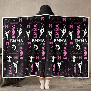 Personalized Dancing Girl Blanket Hoodie: Custom Name Fleece Blanket