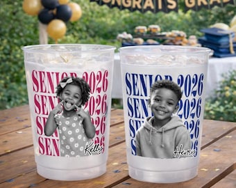 Custom Polaroid Photo Graduation Party Cup, Personalized Grad Gift Favor, Senior Night Party Decoration, High School Grad Gift College Team