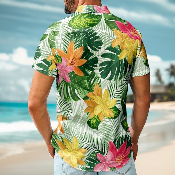 Chemise Hawaïenne Personnalisable Avec Photo - Homme/Femme, Manches Courtes, Style Tropical - 2