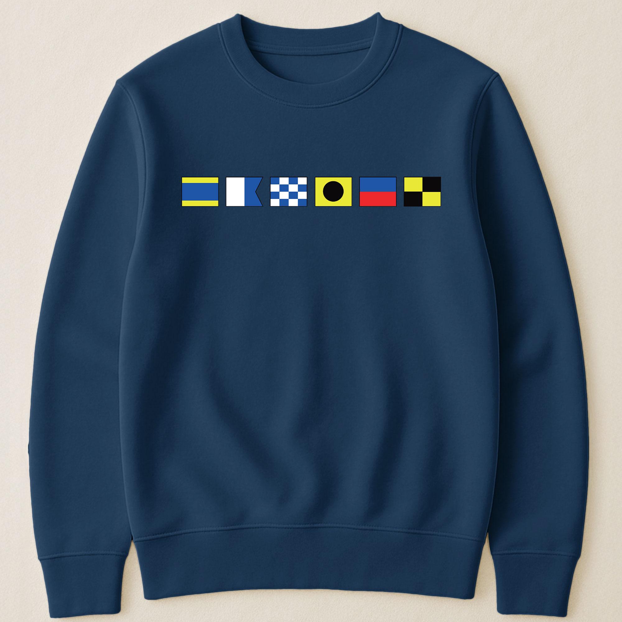 Personalized Name in Nautical Flags Shirt, Maritime Flag T-shirt