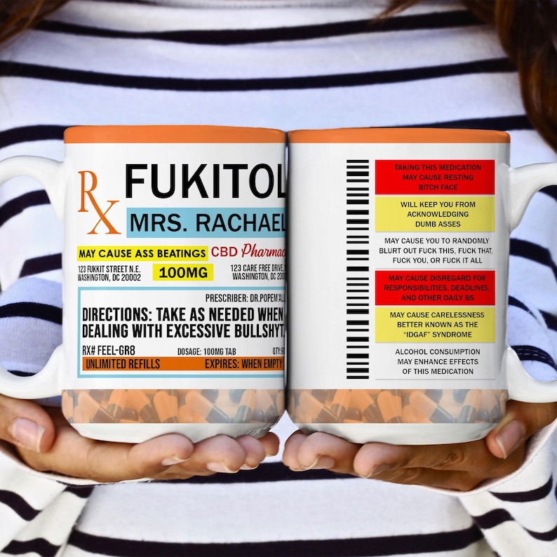 Fukitol Rx Funny Coffee Mug: Gag Gift for Coworker, Boss, Friend - Etsy