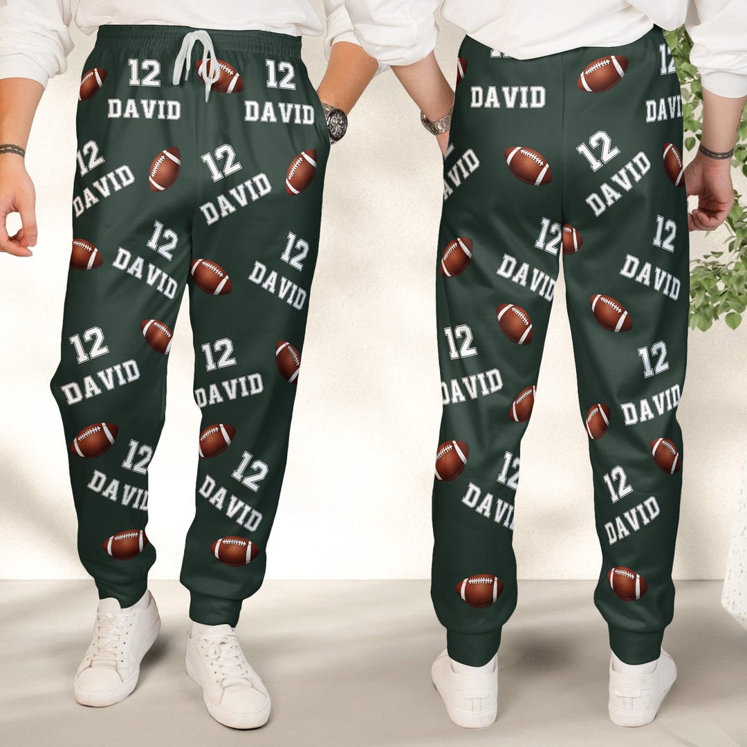 Personalized Football Sweatpants, Custom Name and Number, Sport Personalized Football Sweatpants, Custom Name and Number, Sport