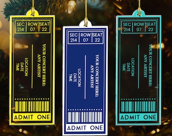 Favorite Concert Ticket Music Lovers Gifts, For Daughters, Friends, Personalized Acrylic Ornament, Gifts For Daughters, Concert Memory